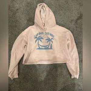Pink Hoodie with Palm Tree Graphic